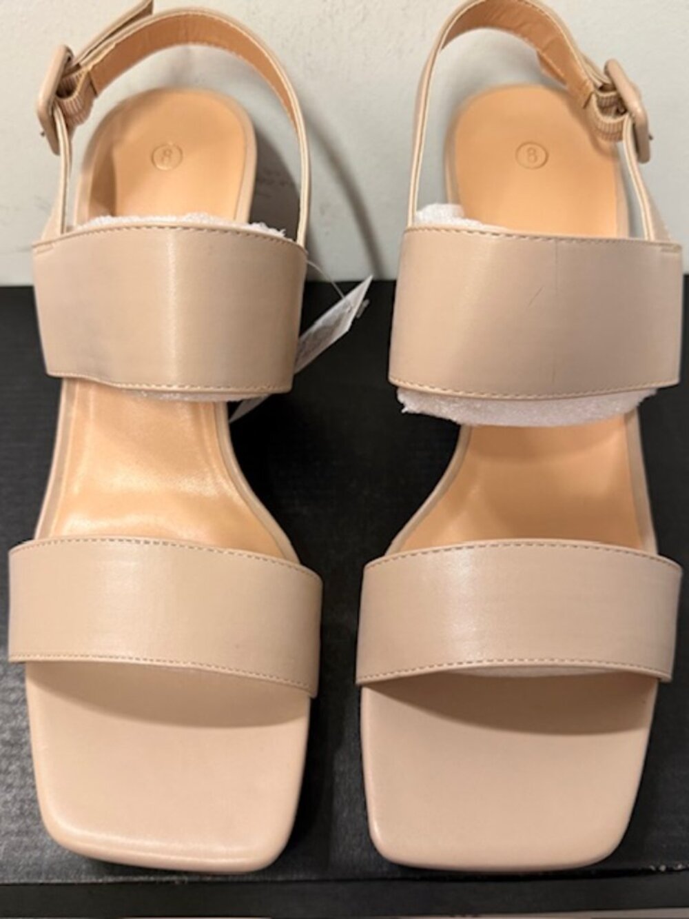 Mysoft Women's Chunky Block High Heels Open Toe Slingback Heeled Sandals